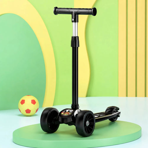 SHIVRUDRA Kids 3-Wheel Kick Scooter | Adjustable Height | Foldable BABY Scooter for 75Kg Kids Scooter (Black, Pack of 1)