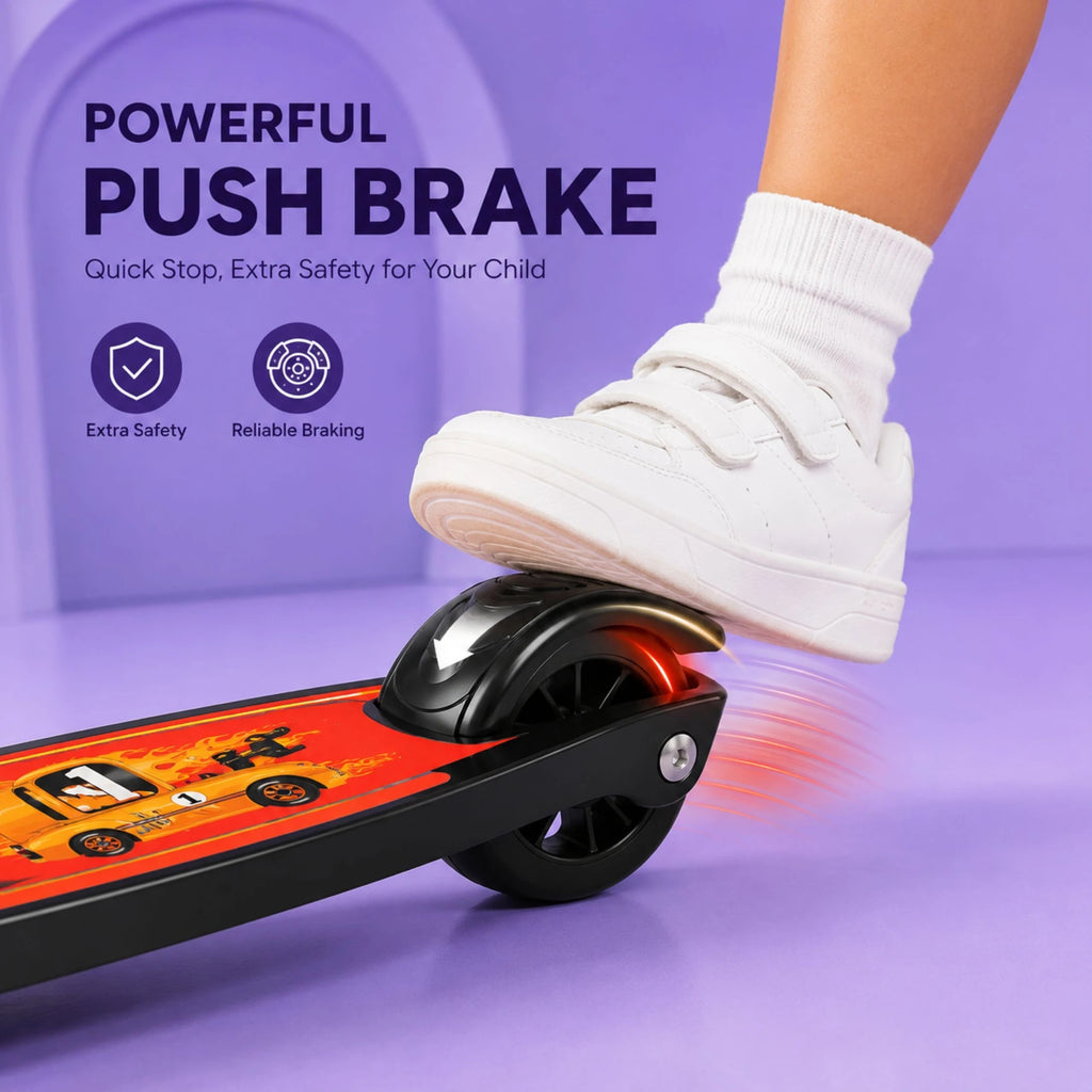 SHIVRUDRA Kids 3-Wheel Kick Scooter | Adjustable Height | Foldable BABY Scooter for 75Kg Kids Scooter (Red, Pack of 1)