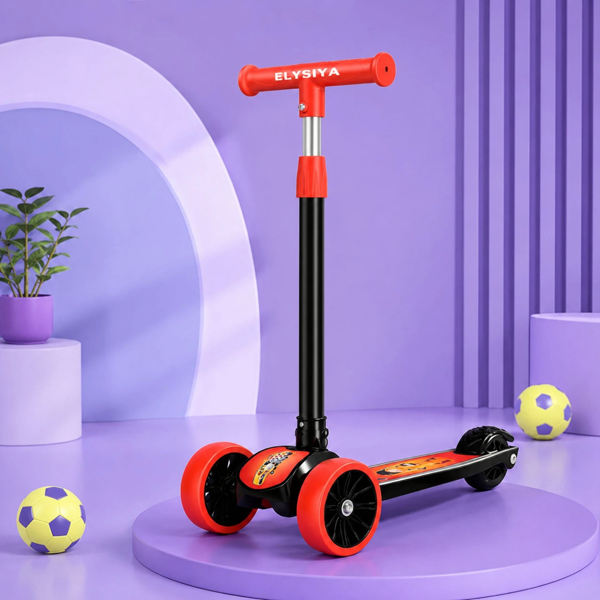 SHIVRUDRA Kids 3-Wheel Kick Scooter | Adjustable Height | Foldable BABY Scooter for 75Kg Kids Scooter (Black, Pack of 1)